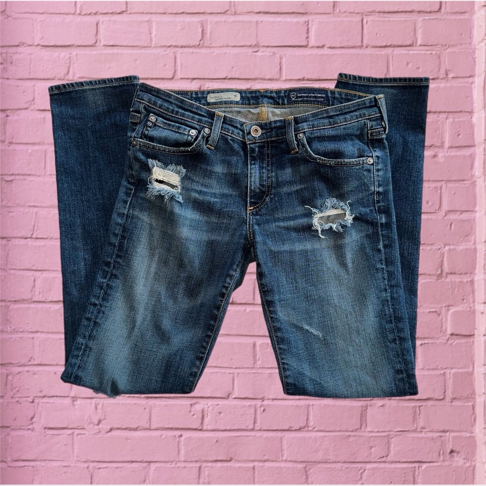 AG Adriano Goldschmied Blue Med Wash Stilt Cigarette Leg Classic Jeans Size 29R - Picture 2 of 8